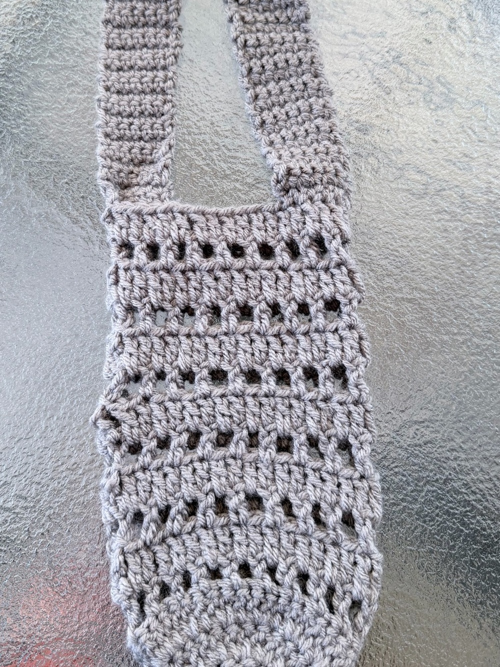 Handmade Crochet Water Bottle Holder- Light Gray